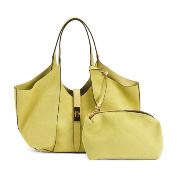 CHEVAL Made In Italy Suede Flap Over Tote - Picture 2 of 3